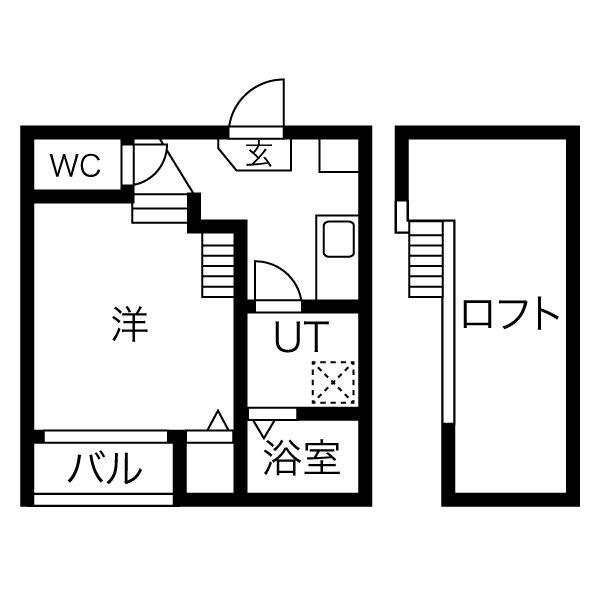 ブランドハウス城西1(1SK/1階)の間取り写真