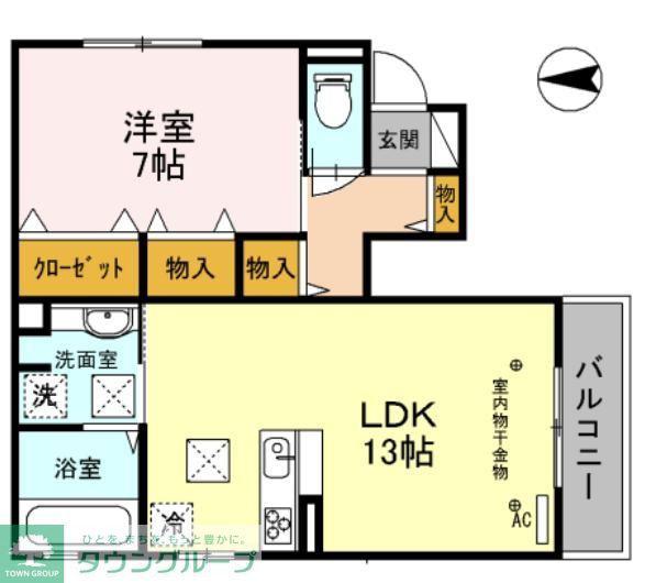 ル・レーヴ(1LDK/1階)の間取り写真