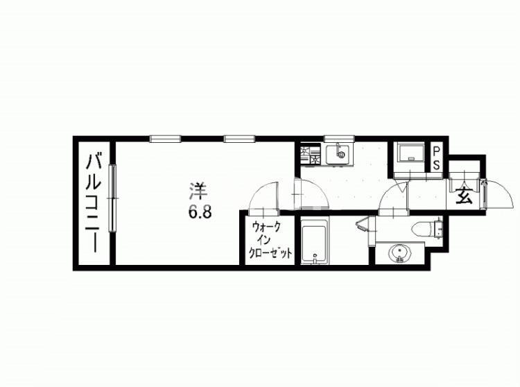 アネーロ高宮(1K/5階)の間取り写真
