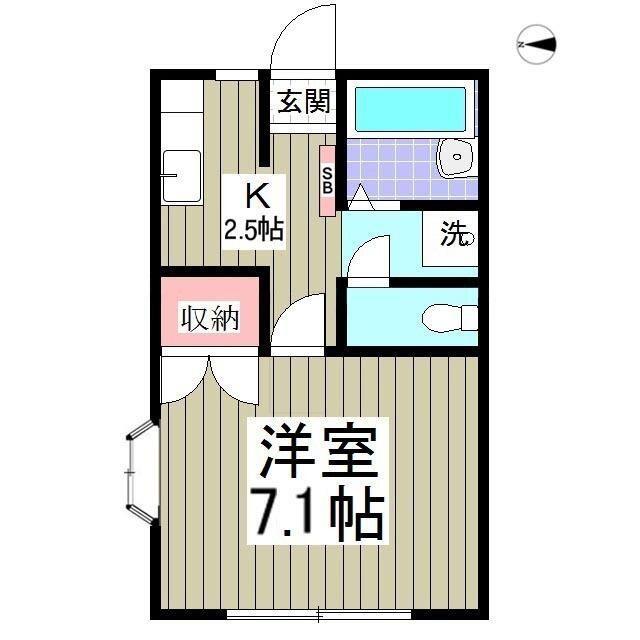 サマックスタナカ(1K/1階)の間取り写真
