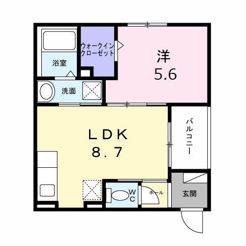 二見町東二見アパート(1LDK/2階)の間取り写真