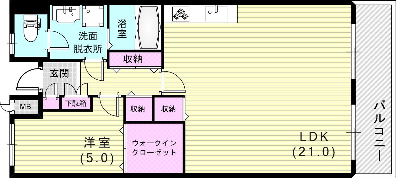 マツダファミリーハイツ阿波座(1LDK/12階)の間取り写真