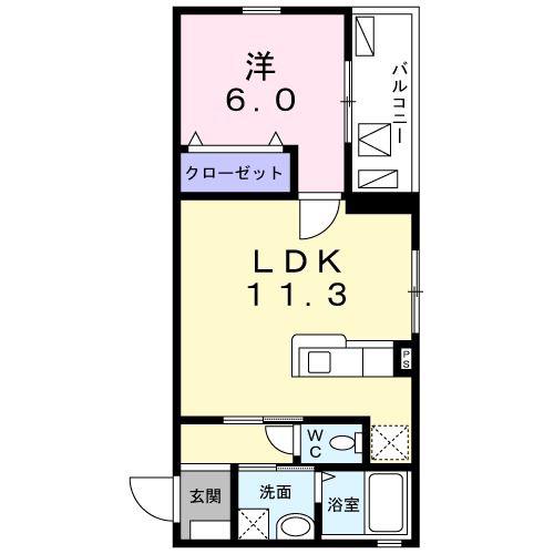 コンフォール世田谷(1LDK/5階)の間取り写真