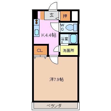 パティオみずい(1K/6階)の間取り写真