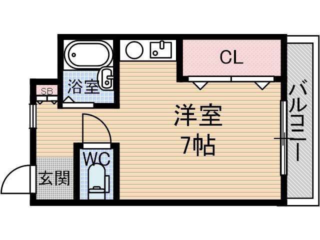 アンフィニィ・橋の内Ⅲ(ワンルーム/2階)の間取り写真