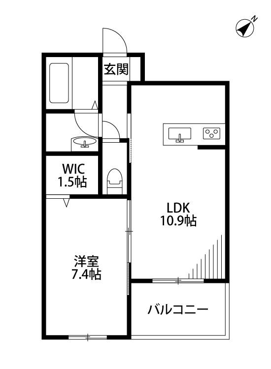 シャーメゾン川端町(1LDK/1階)の間取り写真