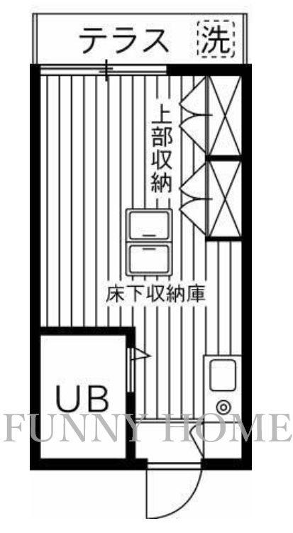アーバンリゾート三軒茶屋パート3(ワンルーム/1階)の間取り写真