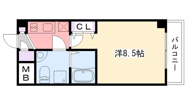 セレニテ甲子園(1K/7階)の間取り写真