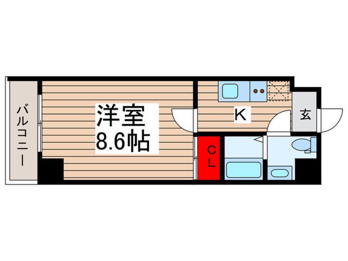 SKY MATSUDO(1K/3階)の間取り写真