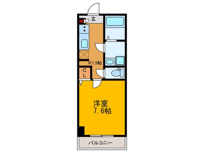 ミ・アトーレ(1K/1階)の間取り写真