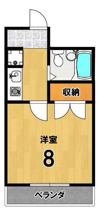 詩仙ハイムII(1K/2階)の間取り写真