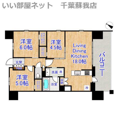 センチュリー千葉みなと(3LDK/10階)の間取り写真