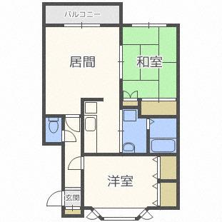 エトワール伏古(2LDK/3階)の間取り写真