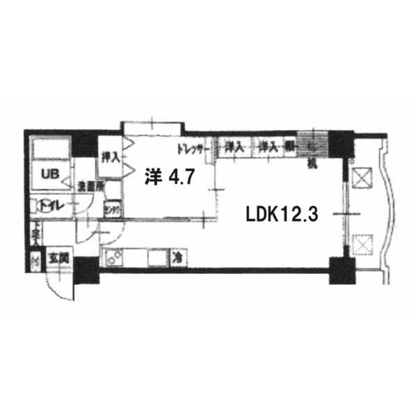 アップル第7マンション(1LDK/3階)の間取り写真