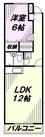グリーンヴィラ(1LDK/2階)の間取り写真