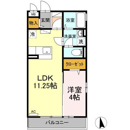 パレス イースト(1LDK/3階)の間取り写真