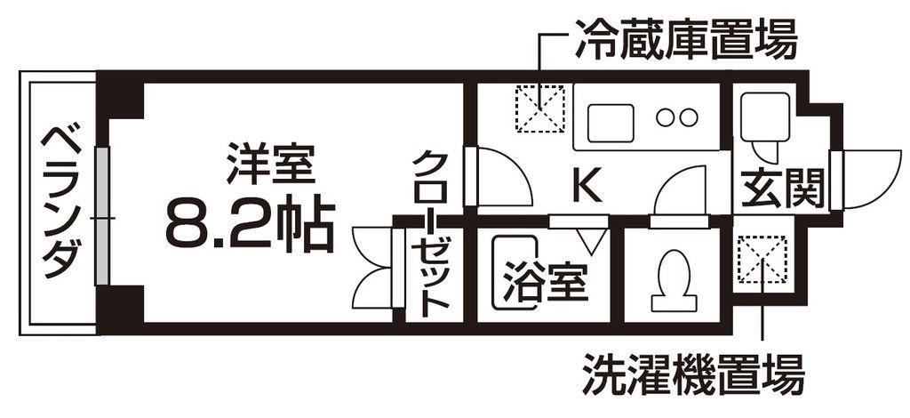 ブラントワール仙台木町(1K/3階)の間取り写真