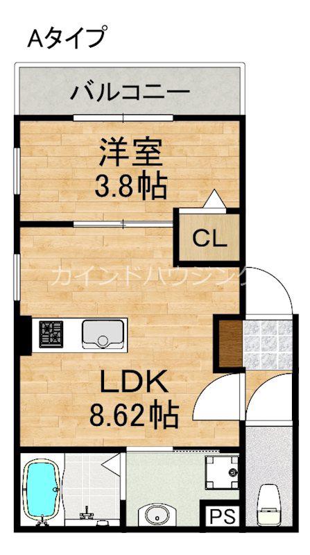 ルピナス・ルート(1LDK/1階)の間取り写真