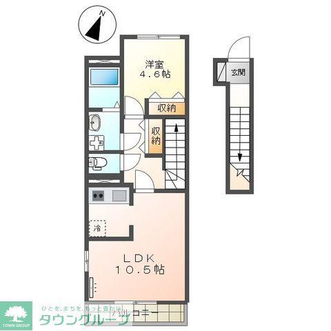 プランドール(1LDK/2階)の間取り写真
