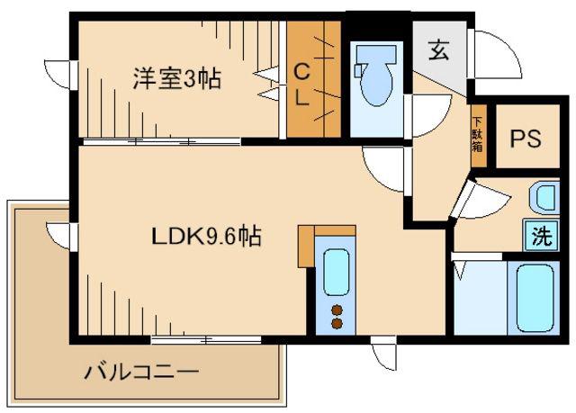クレールコート(1LDK/1階)の間取り写真