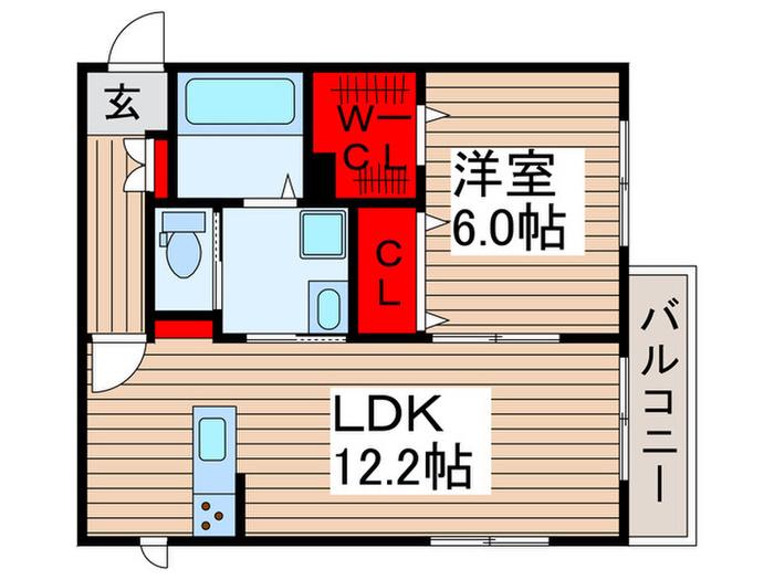 PLUSLIN GARDEN(1LDK/2階)の間取り写真