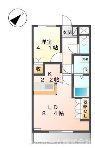 エスポワールハイム(1LDK/2階)の間取り写真