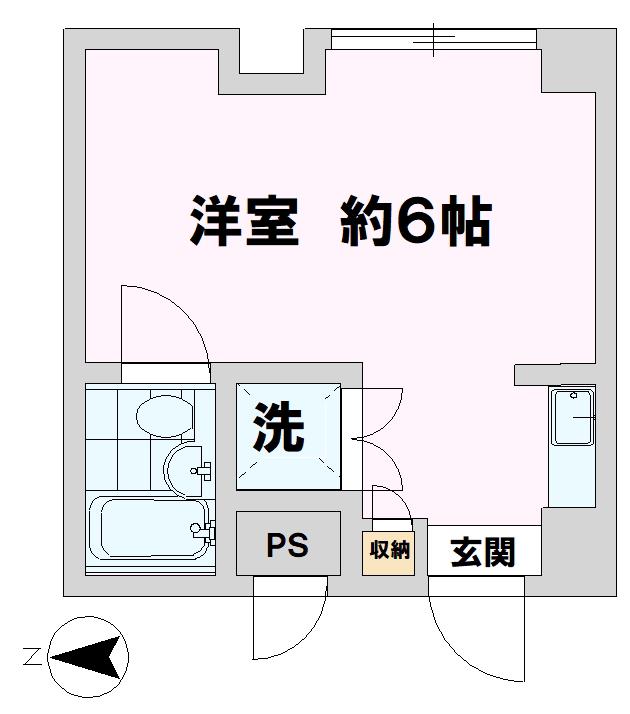 第2長嶋ハイツ(1K/3階)の間取り写真