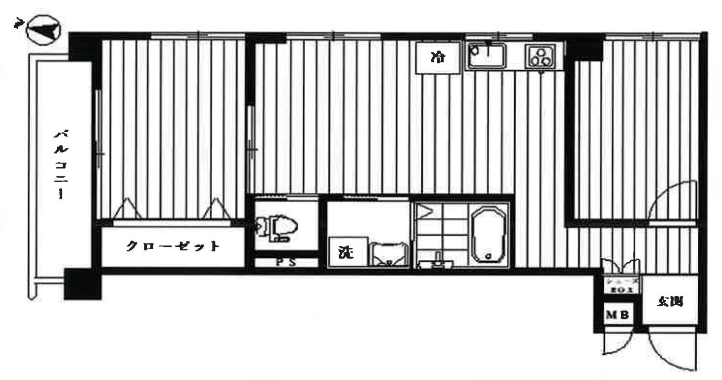 サンヒル新町(2LDK/5階)の間取り写真