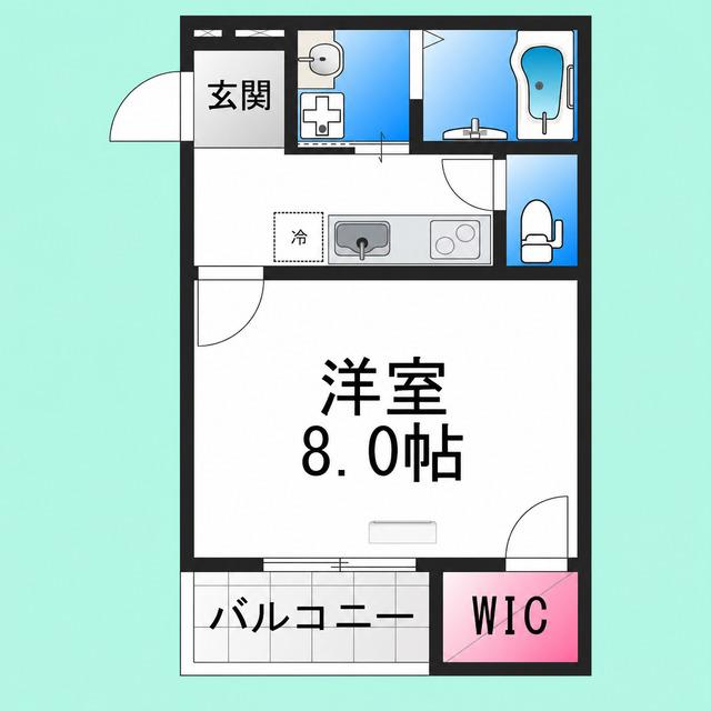 AKAHATA LA CITTA(1K/2階)の間取り写真