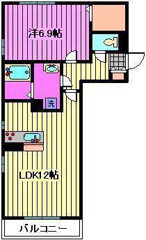 PASTORALEI(1LDK/2階)の間取り写真