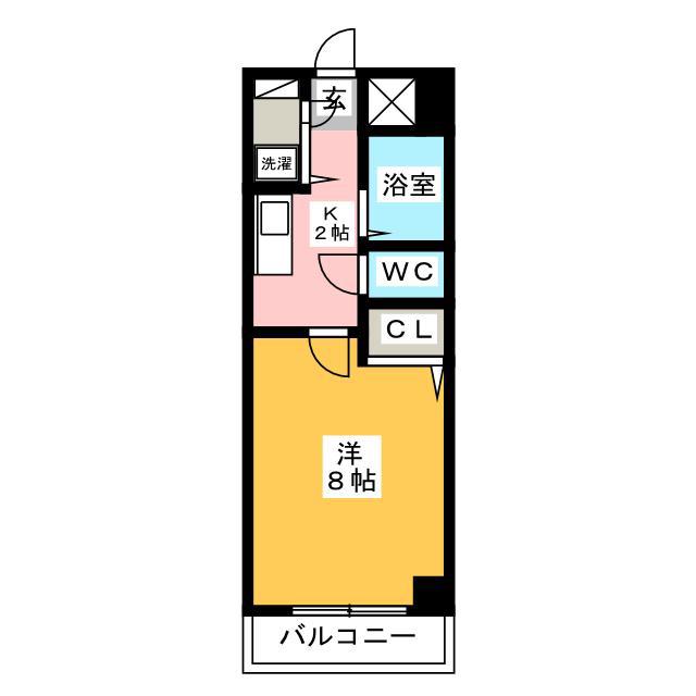 フォーラム箱崎(1K/2階)の間取り写真