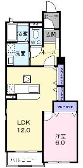 エトワール 翠II(1LDK/1階)の間取り写真