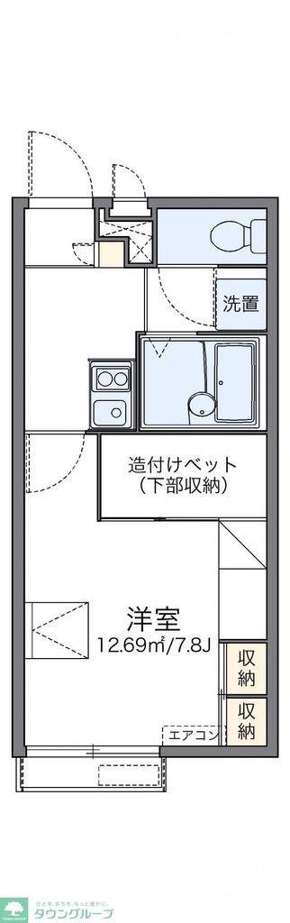 レオパレスエステシティII(1K/2階)の間取り写真