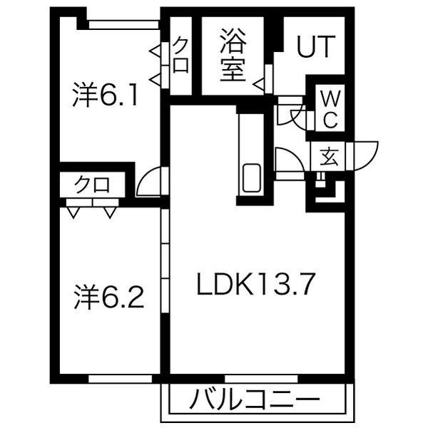 ラ・フェスタ・コンフォルト(2LDK/2階)の間取り写真