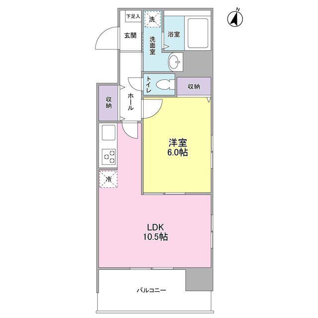 ラークガーデン木場(1LDK/6階)の間取り写真