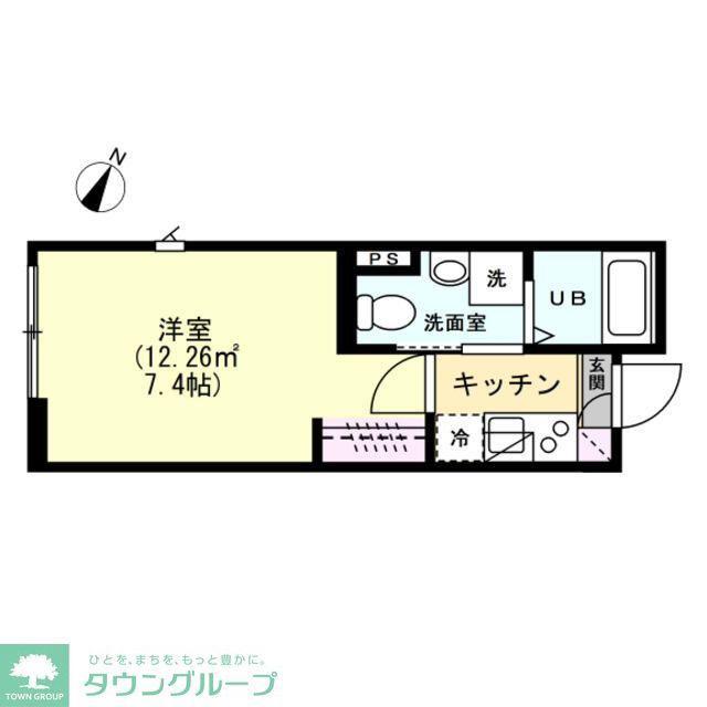 WITH FUN 小田急相模原駅前(1K/1階)の間取り写真