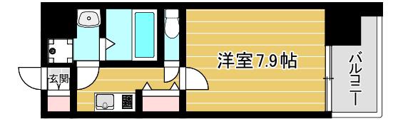 アドバンス東梅田アクシス(1K/3階)の間取り写真