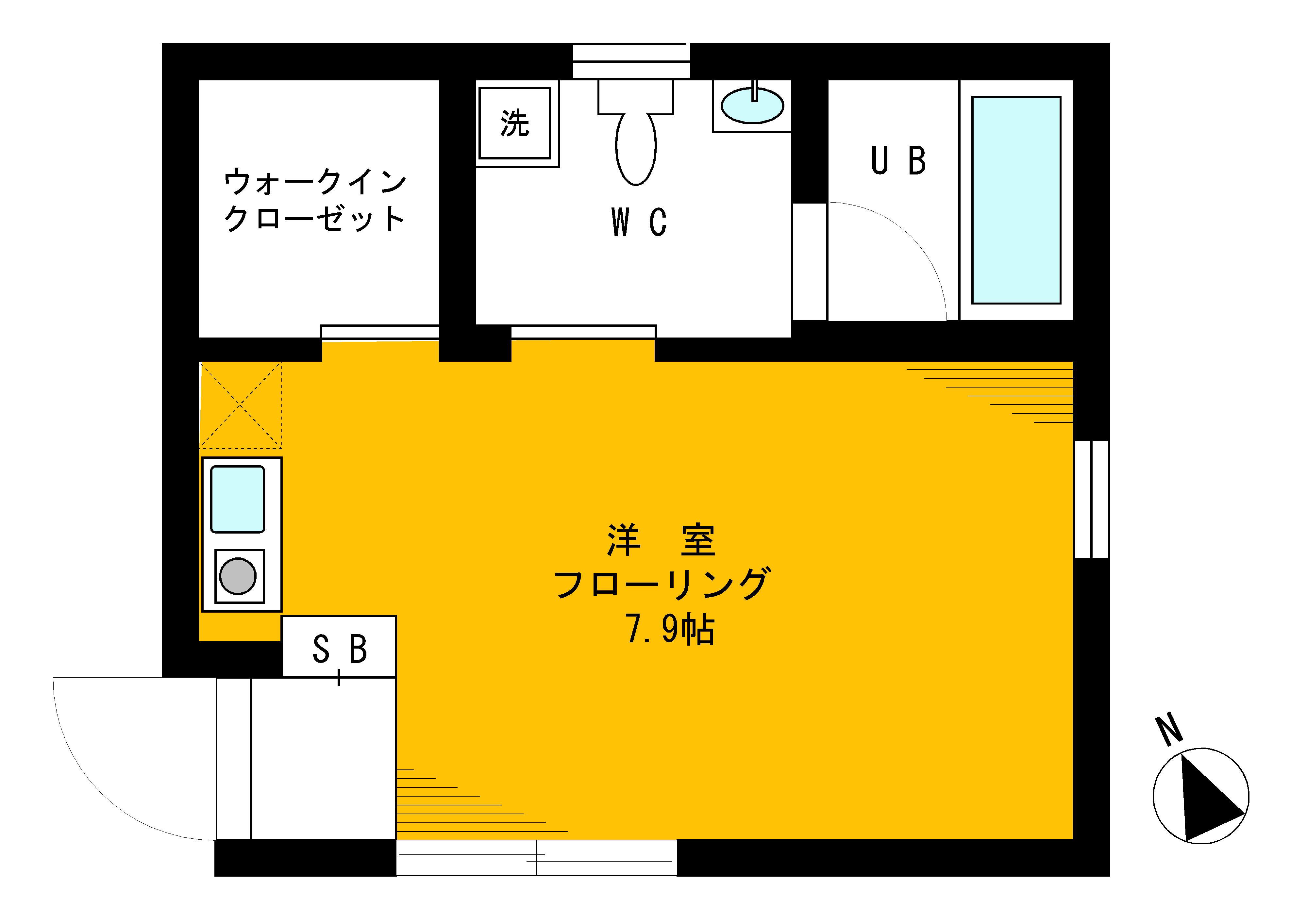 ラ フォンテ(ワンルーム/1階)の間取り写真