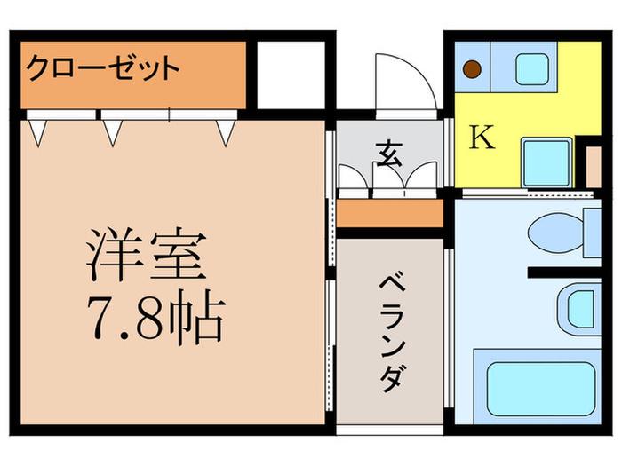 E-SITE主原(1K/2階)の間取り写真