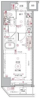 クレヴィスタ押上(1K/3階)の間取り写真