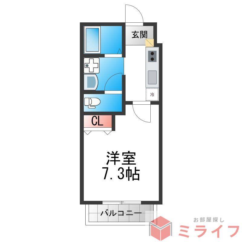 PIN・BONHEUR(1K/2階)の間取り写真
