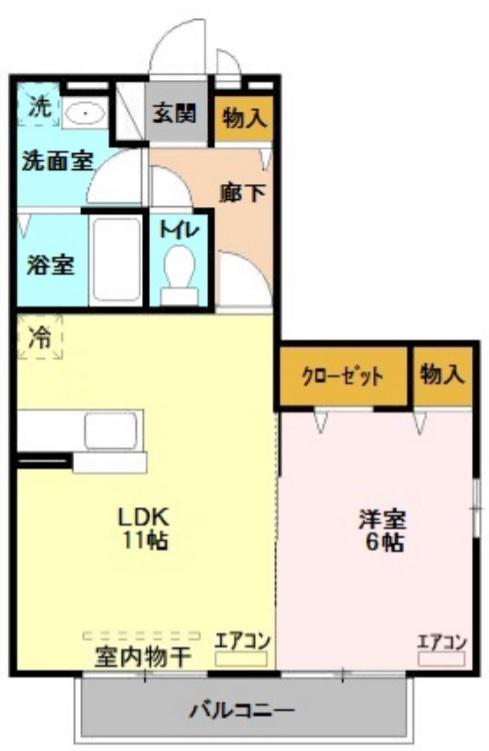 ピア フローラ(1LDK/2階)の間取り写真