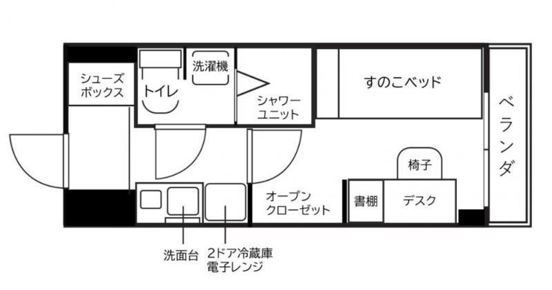 ドーミー高松西宝町(ワンルーム/5階)の間取り写真