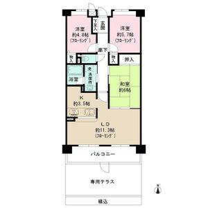 バンベール千種竹越(3LDK/1階)の間取り写真