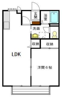 サンピア姫名(1LDK/1階)の間取り写真