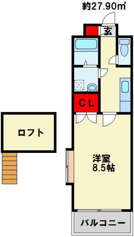 リファレンス門司駅前(1K/8階)の間取り写真