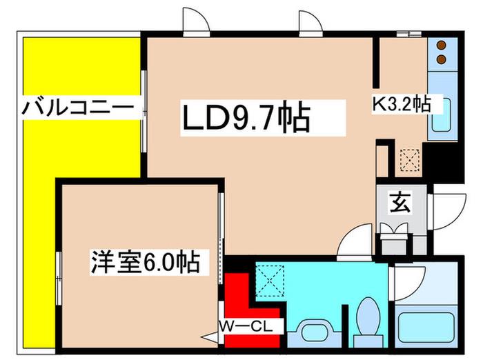 ピアッツァデルキーナ(1LDK/1階)の間取り写真