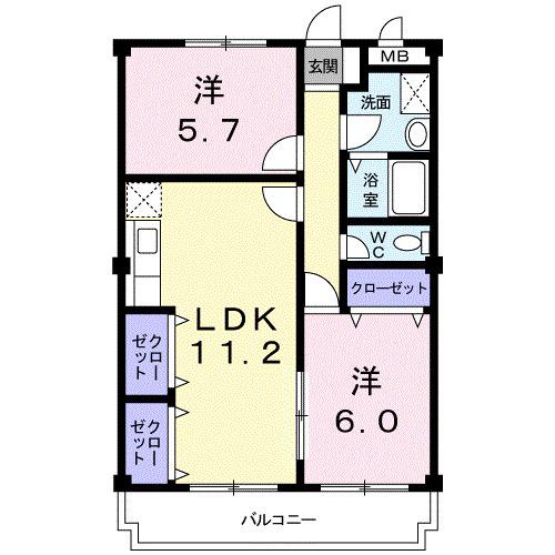 サンマリッチ(2LDK/3階)の間取り写真