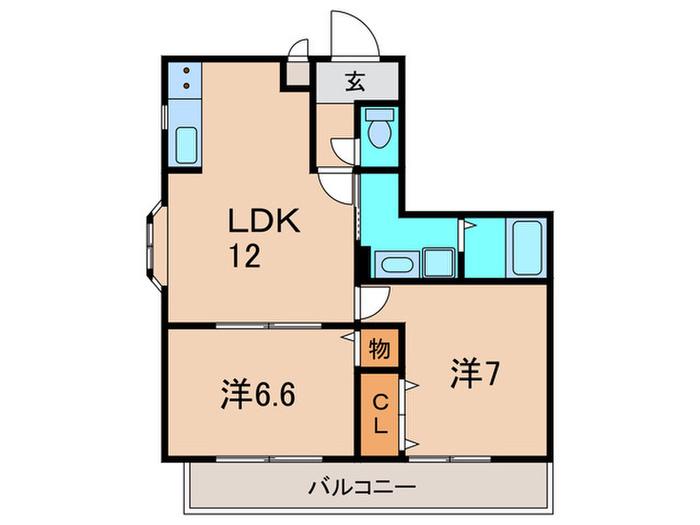 ベルフォーレ中野(2LDK/2階)の間取り写真