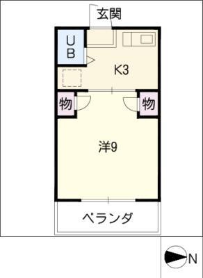 石川マンション(1K/4階)の間取り写真